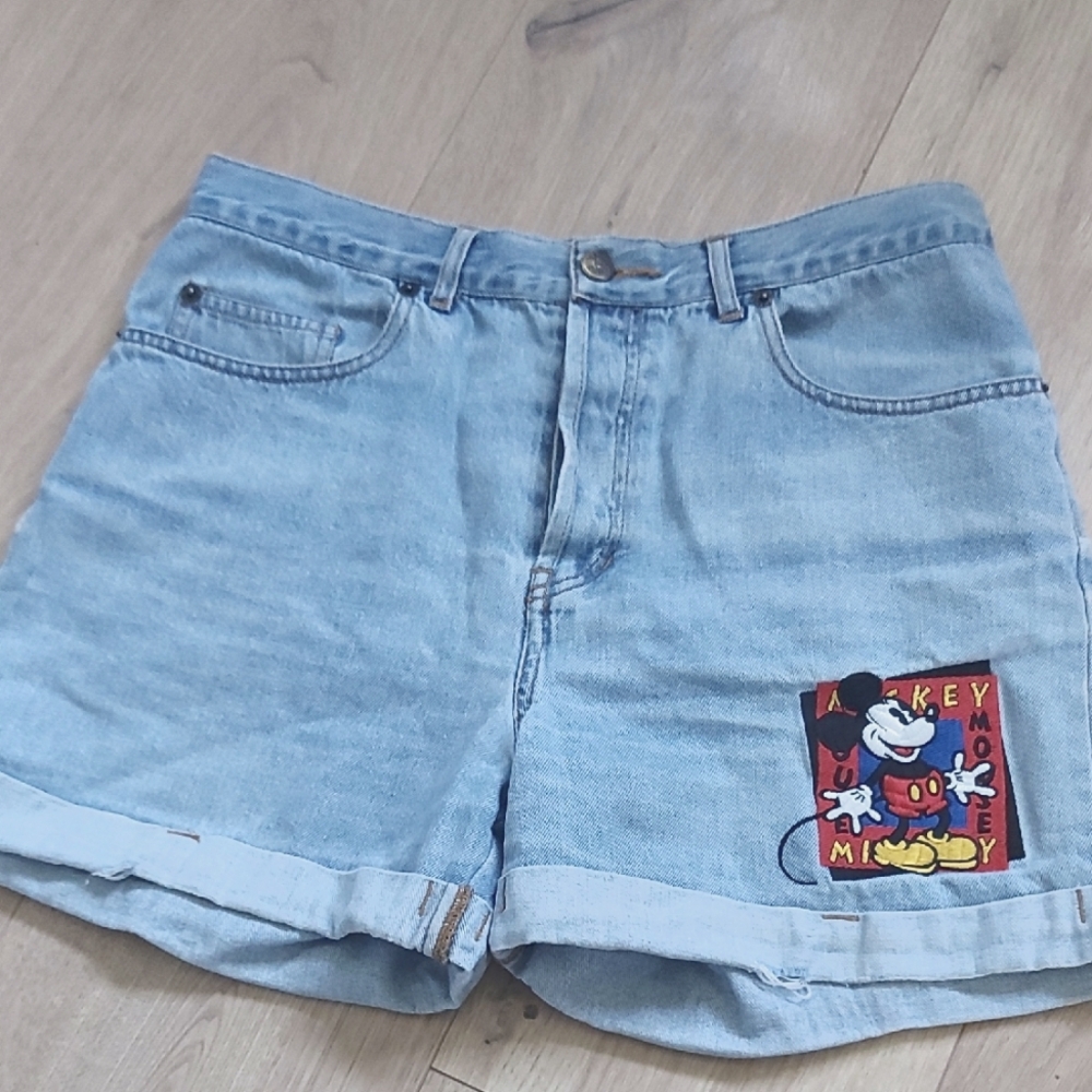 Mickey Mouse Light Blue Denim Shorts